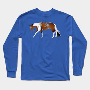 Tobiano Western Pleasure Horse - Equine Rampaige Long Sleeve T-Shirt